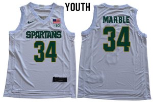 Youth Michigan State Spartans NCAA #34 Julius Marble White Authentic Nike 2020 Stitched College Basketball Jersey ZX32T35PM